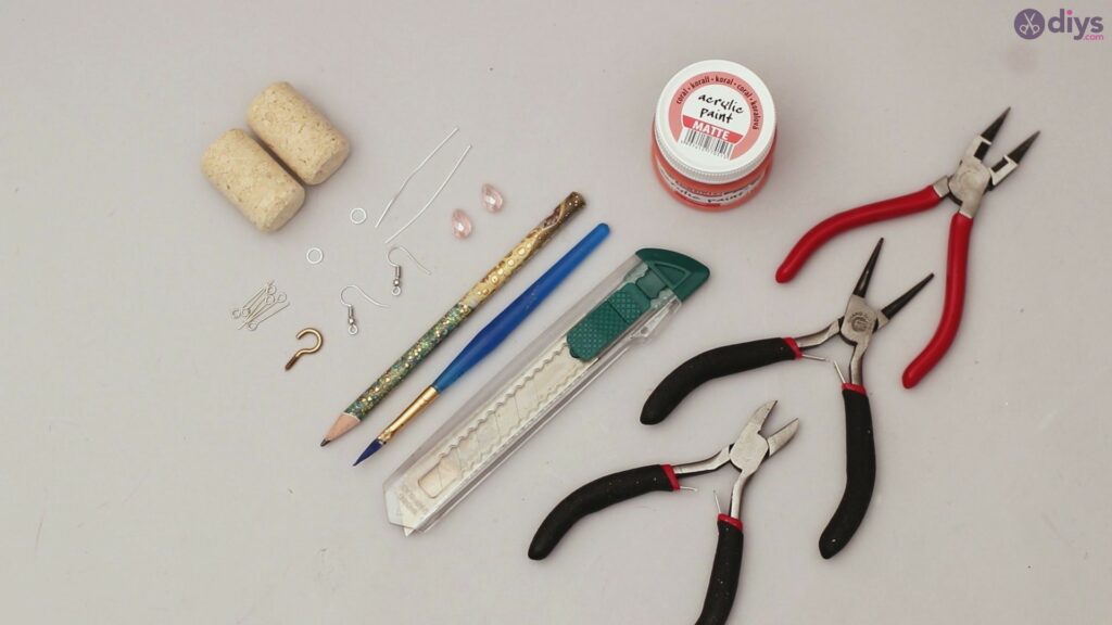 Diy wine cork earring materials