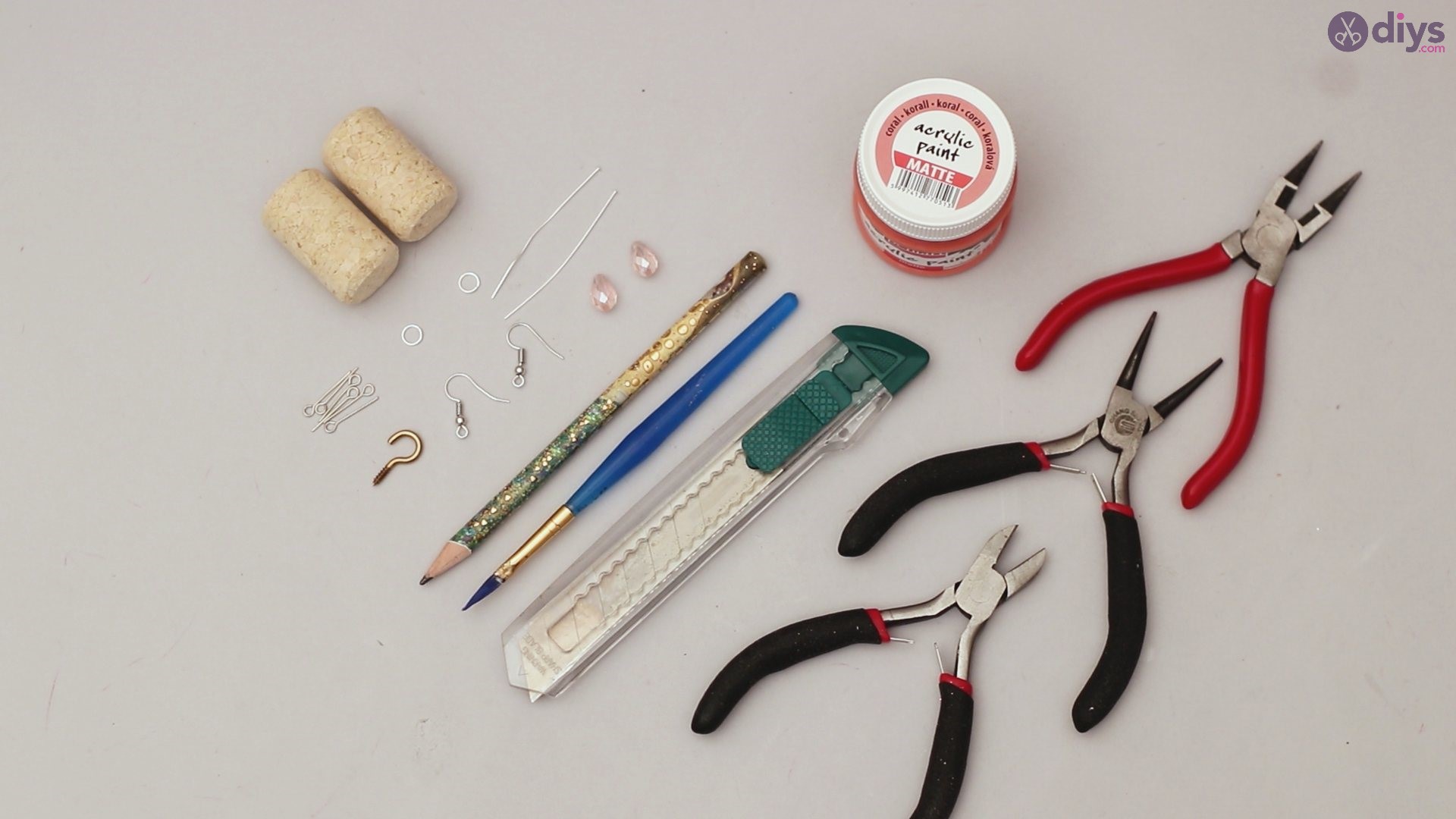 Diy wine cork earring materials