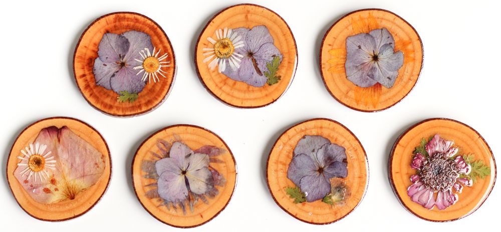 Dried flower coasters
