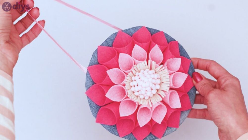 Felt flower wall art